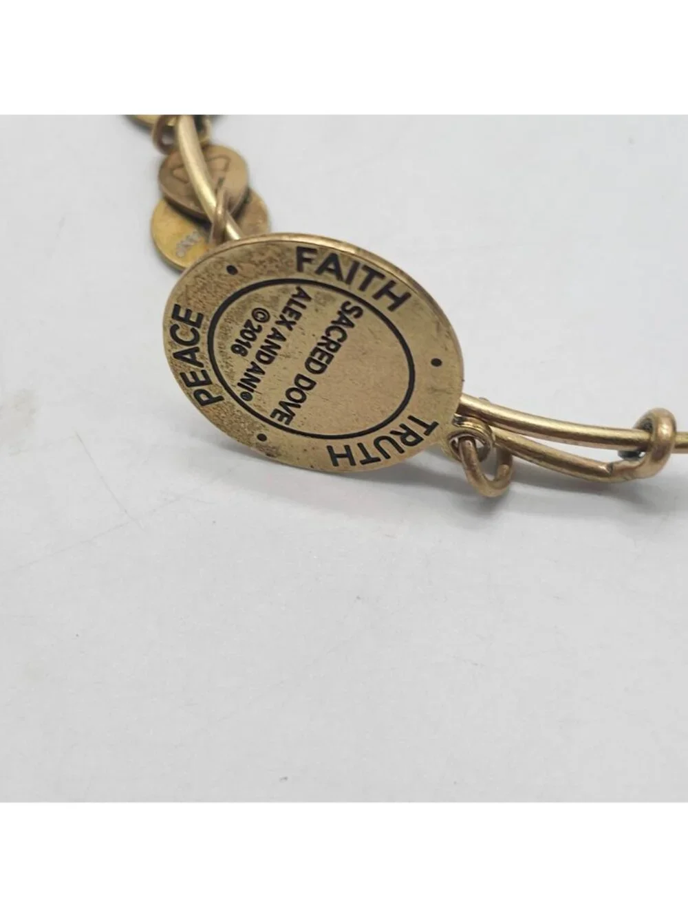Alex And Ani Sacred Dove Charm Bangle Bracelet Gold Finish Positive Energy